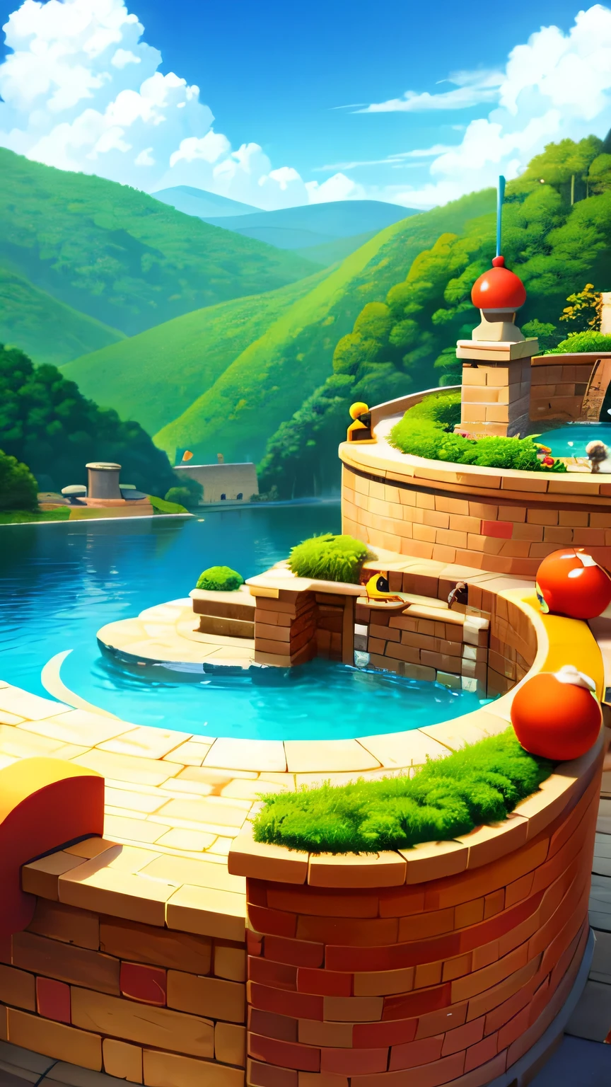 Mario game world, background, no Mario,