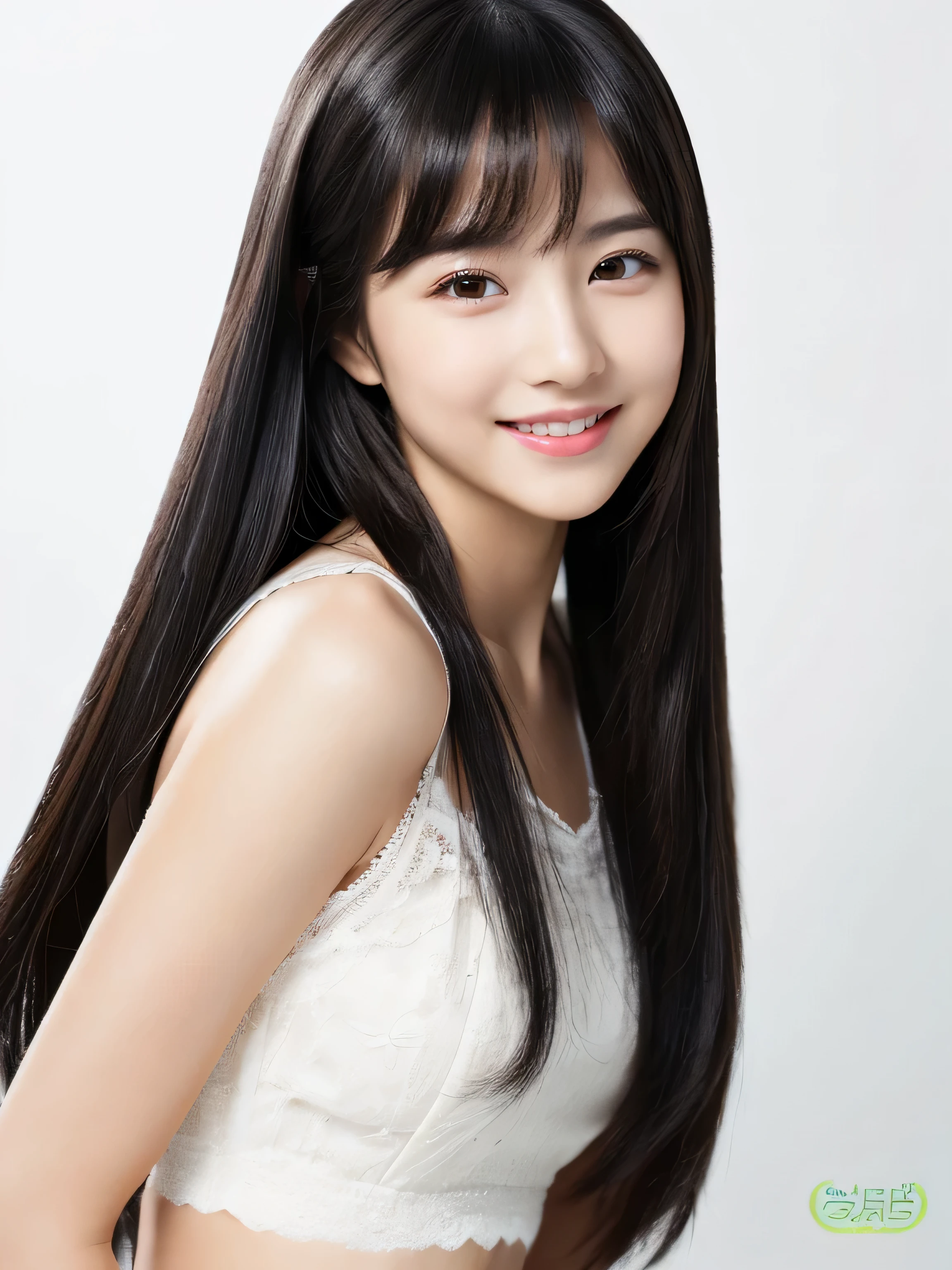 (Pure white wall background:1.3. White Bed:1.There are three) (Photo of upper body from waist up) (JapaneseSoloPhotoshoot'The cutest, -facer-old midschooack hair is incredibly straight and very long.. Very long hair Very high quality, Shiny deep black Absolutely Very long hair Very long hair、Absolutely Very long hair with Beautiful Deep Black Absolutely Very long hair with deep black hair and high quality Very long hair like silk Jet black hair and extremely long hair Very long hair with Deep Black Hair of High Quality Thinning hair And that is'rich Very long hair with very detailed and high quality deep black hair)) ((highest quality)), ((masterpiece)), (familiar) (Get used to it) Perfect Face (Her skin is a typical Japanese skin color......、Very detailed) (She is wearing a white dress with lots of lace..) (She has a beautiful face and a typical Japanese figure...., Narrow eyes.) (Her bangs Well Organized) (She has a perfect beautiful baby face Lipstick is only gloss) ((rich tremely detailed 8K) (Stable Diffusion Model) (Ultra-fine skin texture 1.4) (Actual, Vibrant:1.4), double eyelid Sharp focus:1.2、Beautiful woman:1.4 Dynamic Lighting (Genuine RAW photos taken by professional photographers) (Her long bangs、Well Organized) (Turn your whole body to the viewer) Professionally lit from the front (Her smile is cute)