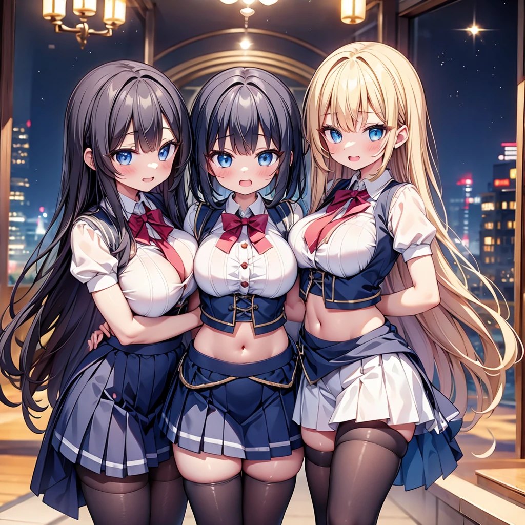 (cute eyes:1.2), (sparkling eyes:1.2), highest quality,wonderful,finely,extremely detailed CG Unity 8K wallpaper, (Stand in line:1.2), (3 girls, clothed), (dirndl) , (midriff peek:1.2), (midium breasts), (open mouth:1.1), (long tongue:1.1), (mouth drool:1.1), (black stockings:1.1),(Thighs:1.2),(Waistline:1.2)