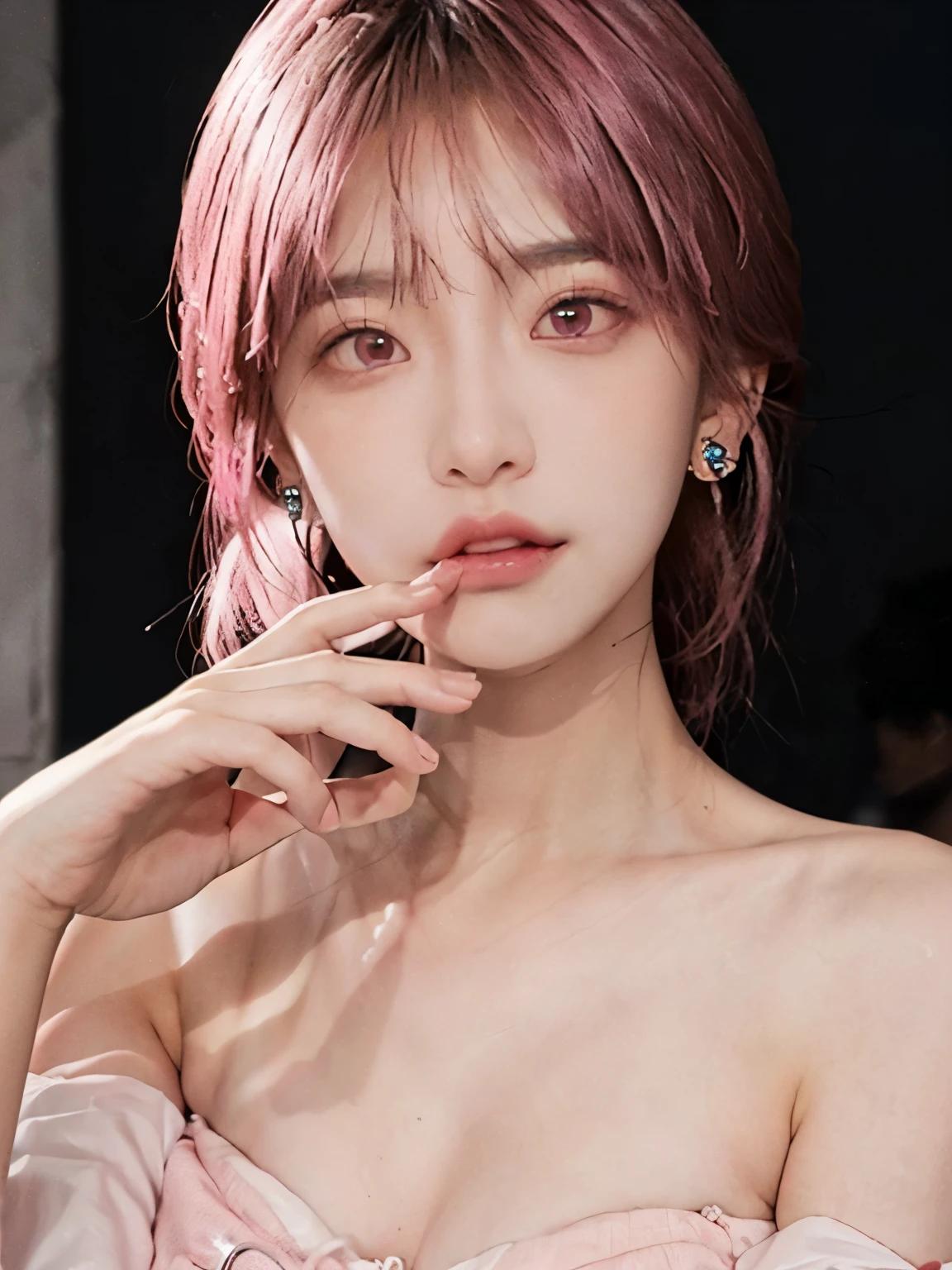 (Browsing Caution:1,4),Mix 4, (8K, RAWphotograph, Highest quality, Tabletop: 1.45), (Realistic, Realistic: 1.37),illumination, night, プロのillumination, photographn mapping, Radio City, Physically Based Rendering, Gradient Brunette, 高品質のphotograph, High resolution, 1080P, (Detailed facial depiction), (Detailed description of the hand), (Delicate CG), Extreme light and shadow, Rich details, (Detailed facial features), (Highest quality), Look in front of you, Highly detailed face, Highly detailed lips,  超High resolution, (Faithfulness: 1.4), photograph, 1 girl, [(sad)],  , Thin limbs, movie, Cool pose, I Cup, Highest qualityな完璧なボディ, photographのような, (1 girl: 1.3), Perfect balance, (Huge, Perfect breasts, Areola),(Realistic, Photorealistic:1.37),One Girl, Cowboy Shot,Professional Lighting, Photon Mapping, Radio City, RAWphotograph、(Photorealistic:1.4)、Octane Rendering、Complex 3D rendering with ultra-detail, Studio Soft Light, Rim Light, Vivid details, Super Detail, Realistic skin texture, Detailed aspect, Beautiful details in the eyes, Highly detailed CG Unity 16k wallpaper, compensate, (Detailed Background:1.2),Highest quality, 超A high resolution, Tabletop, One Girl, One girl,alone, Upper Body,View Viewer, White Background, Multicolored Hair, compensate , Lips parted, Black Lips, eyeliner, Gothic, Goth Girl,((Light on face:1.2)),((movie照明:1.2)),(Photorealism:1.4),((30 piercings in left ear)),((necklace)),((A woman who always smiles)),((nightのプールサイド:1.6)),((Lighting on face:1.1)),((Upper Body:1.2)),((Delicately depicting the face:1.2)),(Very short bob hair:1.5),((Multicolored Hairの色:1.4)),((black colored contact lenses:1.2)),(((Completely naked))),(((nsfw)))
