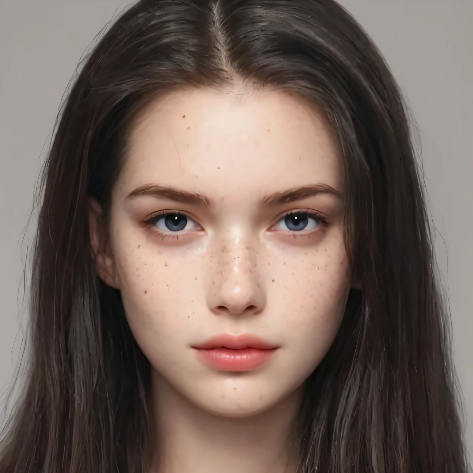 The face is full of freckles
