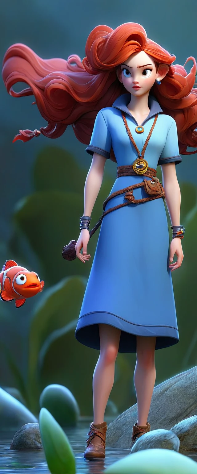 masterpiece, best quality, (Highly detailed CG Unity 8k wallpaper), (best quality),female_Pixar Art,disney3d style,realistic lighting, (Abyss), beautiful detailed light, Art by PeterMohrBacher,