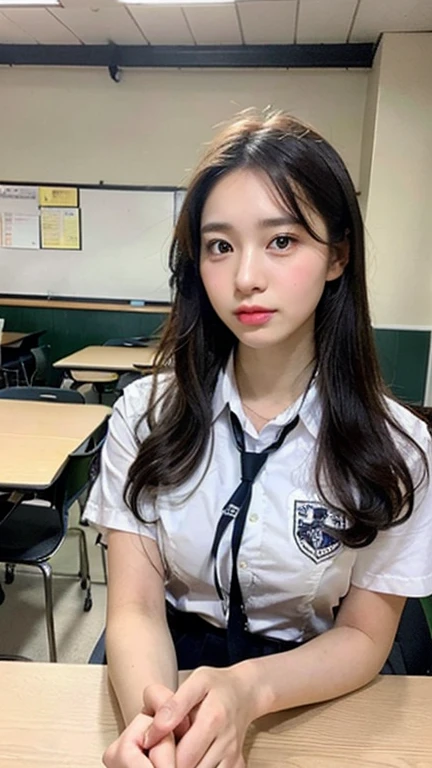 (1 girl), (sexy look:1.5), (flat chest:1.3), (very detailed目, very detailed顔), (超realistic, High resolution), (highest quality:1.4), (hyper quality), real skin texture, RAW photo, (realistic, Photoreal:1.37), very detailed, professional photography, (school uniform, pleated skirt:1.3), (look at me), (School, classroom), ((Face to face with me:1.4)), (from below:1.3), realistic private parts, lace panties, Japanese high school girl、超highest quality、masterpiece、超High resolution、written boundary depth、(Photoreal:1.4)、(award winning photos、信じられないほどのmasterpiece:1.3) 、RAW photography、golden ratio、Highly detailed CG Unity 8k wallpaper、detailed and complex、original、High resolution、RAW photo、(perfect body shape)、detailed and complex、Digital single-lens reflex camera、soft writing、(background person blur:1.1)、Sigma 85mmF/1.4、50mm Lenac lighting、nffsw、hyper real、color grade, Rear view,from below:1.3), (((Holding the hem of her skirt, she opens her legs and shows off her real pussy.:1.4))),