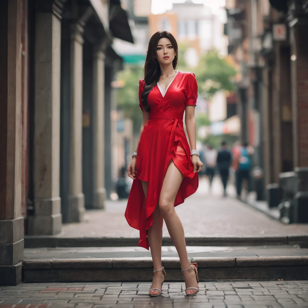 Mai Shiranui, (melhor qualidade,ultra-detalhado),(Realista:1.37), rosto bonito e detalhado, Textura ultrarrealista, rosto delicado, athletic body, cores vivas. High definition, 8k
