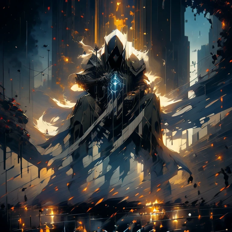 a man in a hoodie crouches down in the rain, clayton crain, spider - verse art style, dark blue leather armor, leon tukker, real trending on instagram image, nypd, inspired by Sebastian Spreng, spider webs, stunningly detailed, black energy, by François Quesnel, hacker