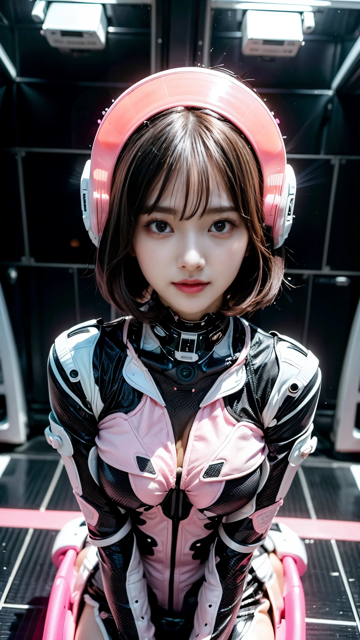 ((In the city of the near future)), (((whole body:1.3))), beautiful girl, (), (((Black and white pink futuristic fashion:1.3))),  (Small and slender figure), (outstanding style), (Beautiful breasts:1.3), (upward bust:1.3), (high nose:1.3), (Moisturizing lips:1.3), (Eyes that fascinate:1.3), (Beautiful eyelashes:1.3), (Beautiful small face:1.3), (Detailed face), Standing pose, (((masterpiece)))), ((((highest quality)))), ((Ultra high definition)), (Photorealistic:1.4), (Accurate Shadows:1.2), (looking at the camera:1.2)