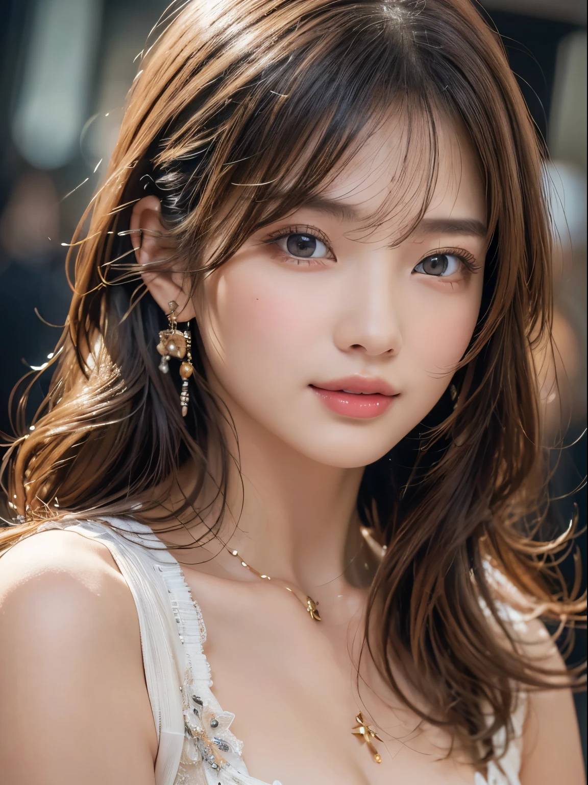 ((highest quality)),(超A high resolution),(Very detailed),(Detailed Description),((The best CG)),(masterpiece),super precision art、(highest quality、8k、32k、masterpiece)、(Realistic)、(Realistic:1.2)、(High resolution)、Very detailed、Very beautiful face and eyes、1 female、((Narrow eyes、Drooping eyes:1.4、Detailed eyes))、Tight waist、Delicate body、(highest quality、Attention to detail、Rich skin detail)、(highest quality、8k、Oil paint:1.2)、Very detailed、(Realistic、Realistic:1.37)、Bright colors