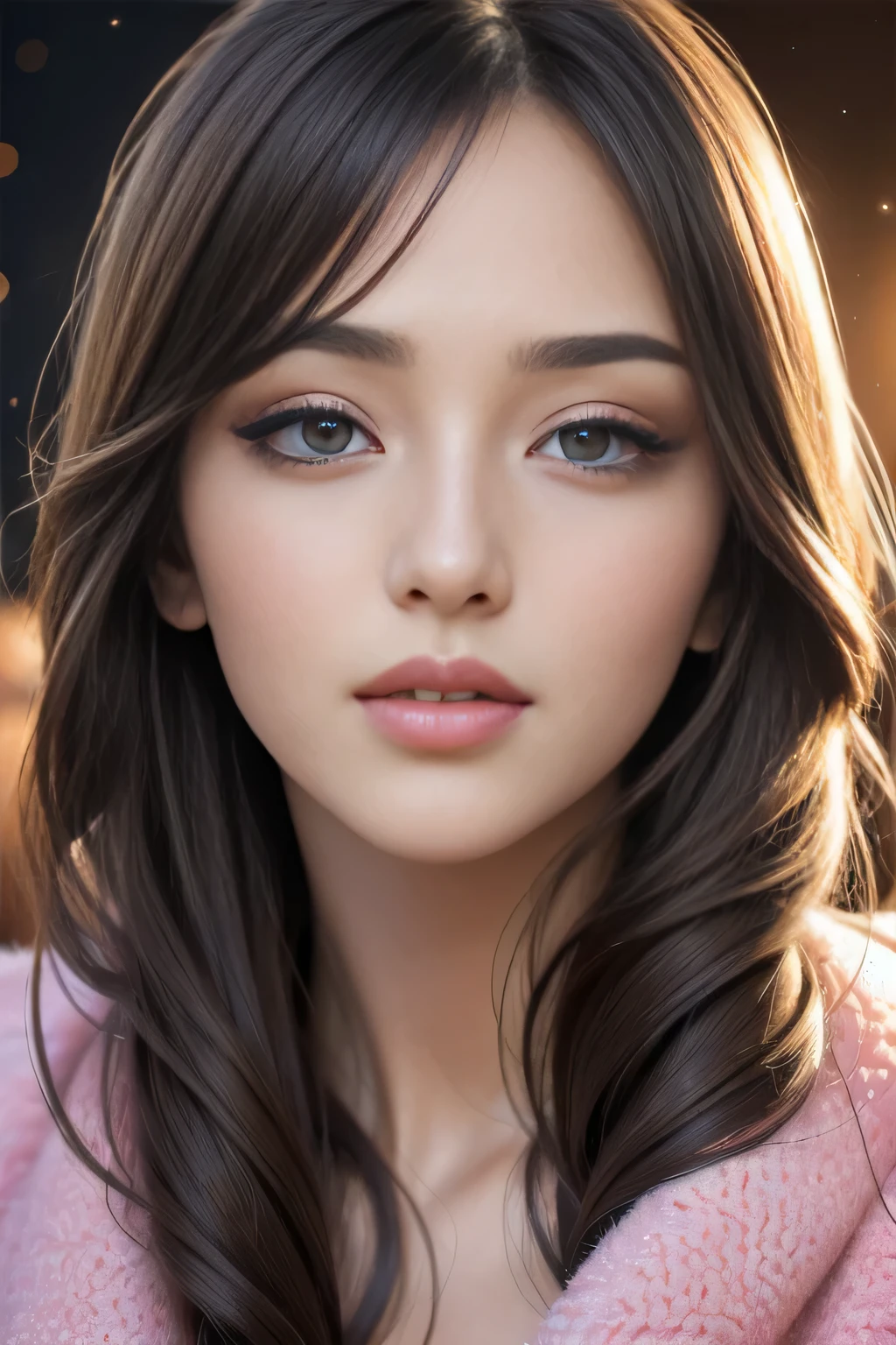 (best quality,high resolution:1.2), beautiful detailed eyes, beautiful detailed lips, extremely detailed eyes and face, long eyelashes, realistic skin texture, fine details of hair, fashionable hairstyle, colorful makeup, vibrant background, soft and warm lighting, professional photography, concept artists style, vivid colors, warm and subtle color palette