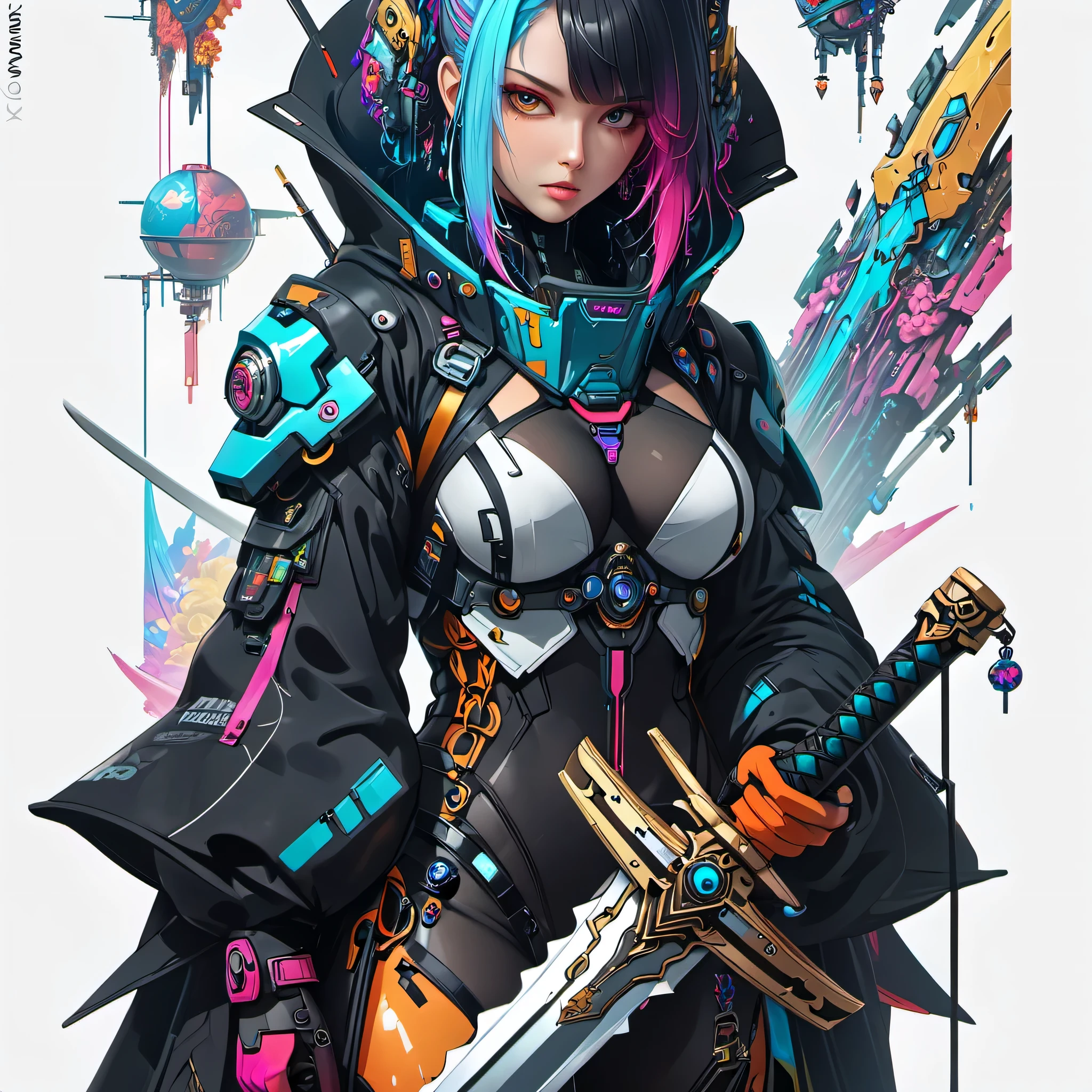 Fractal Art Greatsword、big sword,big sword,Woman close up,Colorful Hair、anime art wallpaper 4k, anime art wallpaper 4k, anime art wallpaper 8k, Anime Style 4k, 4K Detailed Digital Art, Highly detailed digital art in 4K, Amazing artwork in 8K, Beautiful Art UHD 4K, Digital Cyberpunk Anime Art, rossdraws cartoon vibrant、Contemporary art