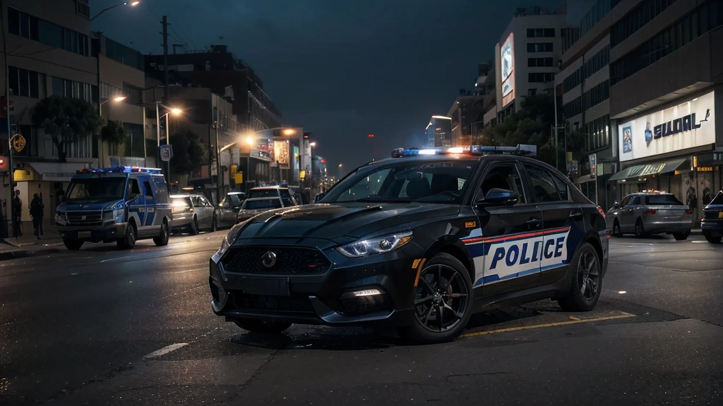 (best quality,highres,masterpiece:1.2),ultra-detailed,realistic,photorealistic:1.37,distant Spanish CNP police car,city backdrop,drama,blaring sirens,flashy lights,urban atmosphere,night time,police officers,suspenseful mood,dark shadows,mysterious atmosphere,dramatic composition,powerful presence,emotional impact,tense scene,stressful situation,action-packed,fast-paced,streets bustling with activity,dynamic perspective,shiny polished vehicle,uniformed officers,crowded streets,hustle and bustle,attention-grabbing,high intensity,crime-fighting,strap on the gun holster,straight-faced expression,focused gaze,menacing look,supporting police forces,maintaining law and order,pursuing justice,breath-taking scene,fast approaching car,chase scene,adrenaline-pumping,captivating,urban crime scene,powerful engine,professional police team,resolute determination,skilled driving,nerves of steel,emergency response,fast response time,efficient law enforcement,police radio chatter,strengthening community security,safety measures,protecting citizens,swift action,defending the peace,dedication and bravery,crime prevention,crime reduction,crime control.