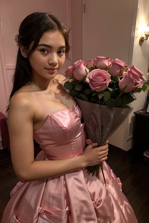 18 pink roses for the debutant