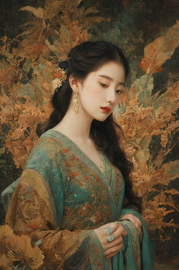 (NSFW:1)In an enchanting setting, an oil painting (1.5) captures a dynamic scene, where a confident girl (1girl) leans against a dreamy background infused with elements of Chinese aesthetics. The backdrop, adorned with mesmerizing Ambilight colors, exudes a touch of China's charm. The dynamic brushwork (1.5) brings her form to life, while the double-exposure background weaves an ethereal atmosphere. Vivid splashes and lively brushstrokes add an artistic flair.
Limited colors burst forth on an ultra-detailed 8k unity wallpaper, seamlessly incorporating elements of Chinese culture, complemented by zentangle and mandala motifs that blend harmoniously with fractal art (1.3). The dynamic angle presents an elegant dance of chaos against a dreamlike atmospheric brutalist design background.
A symphony of renowned artists like James Jean, Roby Dwi Antono, and Ross Tran contributes to an ecstatic musical notes ambiance. Floating colorful sparkles (1) illuminate her glowing skin against the cosmic backdrop, creating a tranquil mosaic reminiscent of blue and green jellyfish (1.4) amidst the photorealistic (1.4) depths.