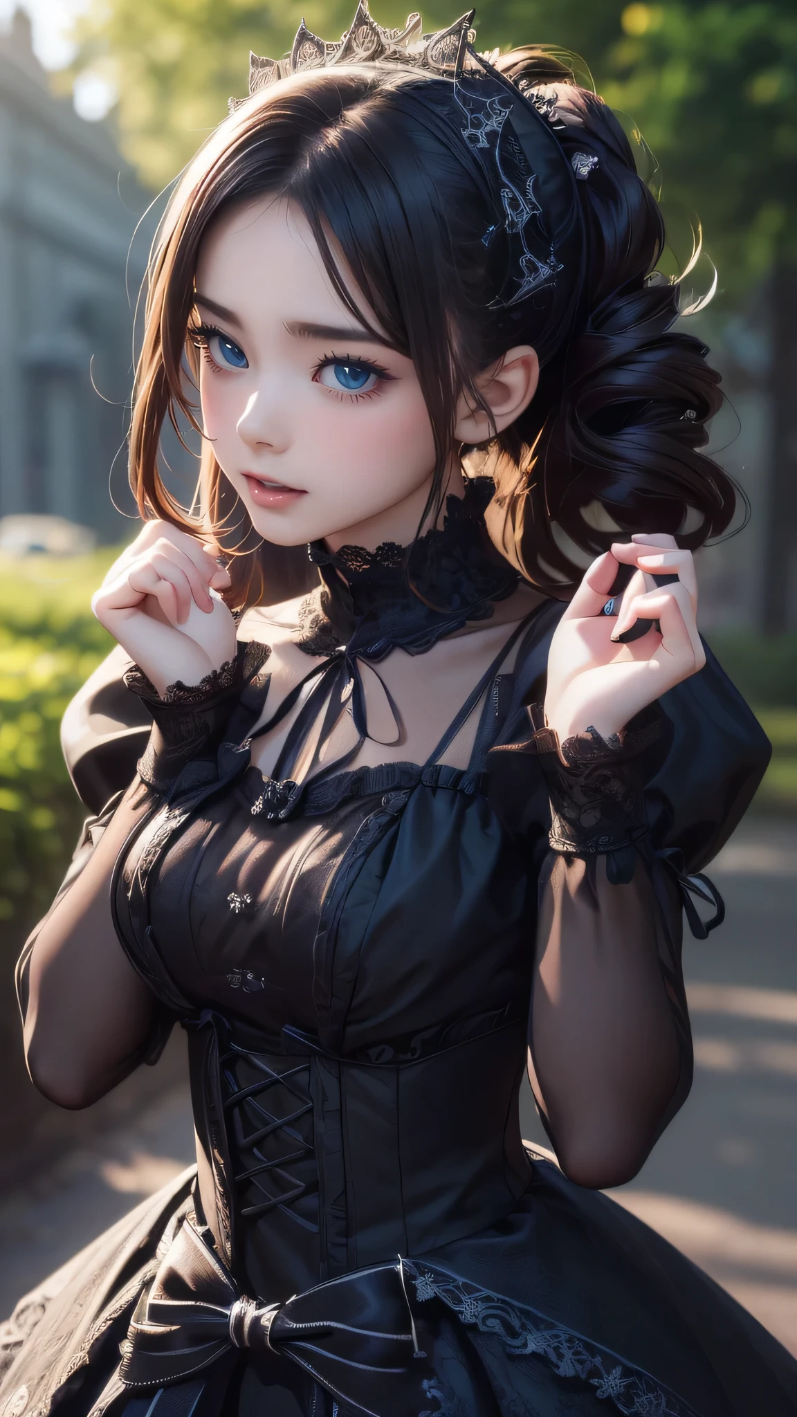 (random pose:1.2),gothic ****ta dress,(random pose),(random hairstyle),(Highest image quality,(8K), Ultra-realistic, Best Quality, High quality, High Definition, high quality texture, high detailing, Beautiful detailed, fine detailed, extremely details CG, Detailed texture, realistic representation of face, masterpiece, presence)