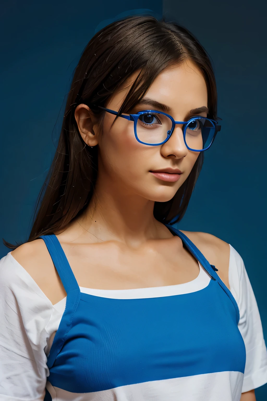 Create Logo for Optical, Blue Glasses With Orange Details.
