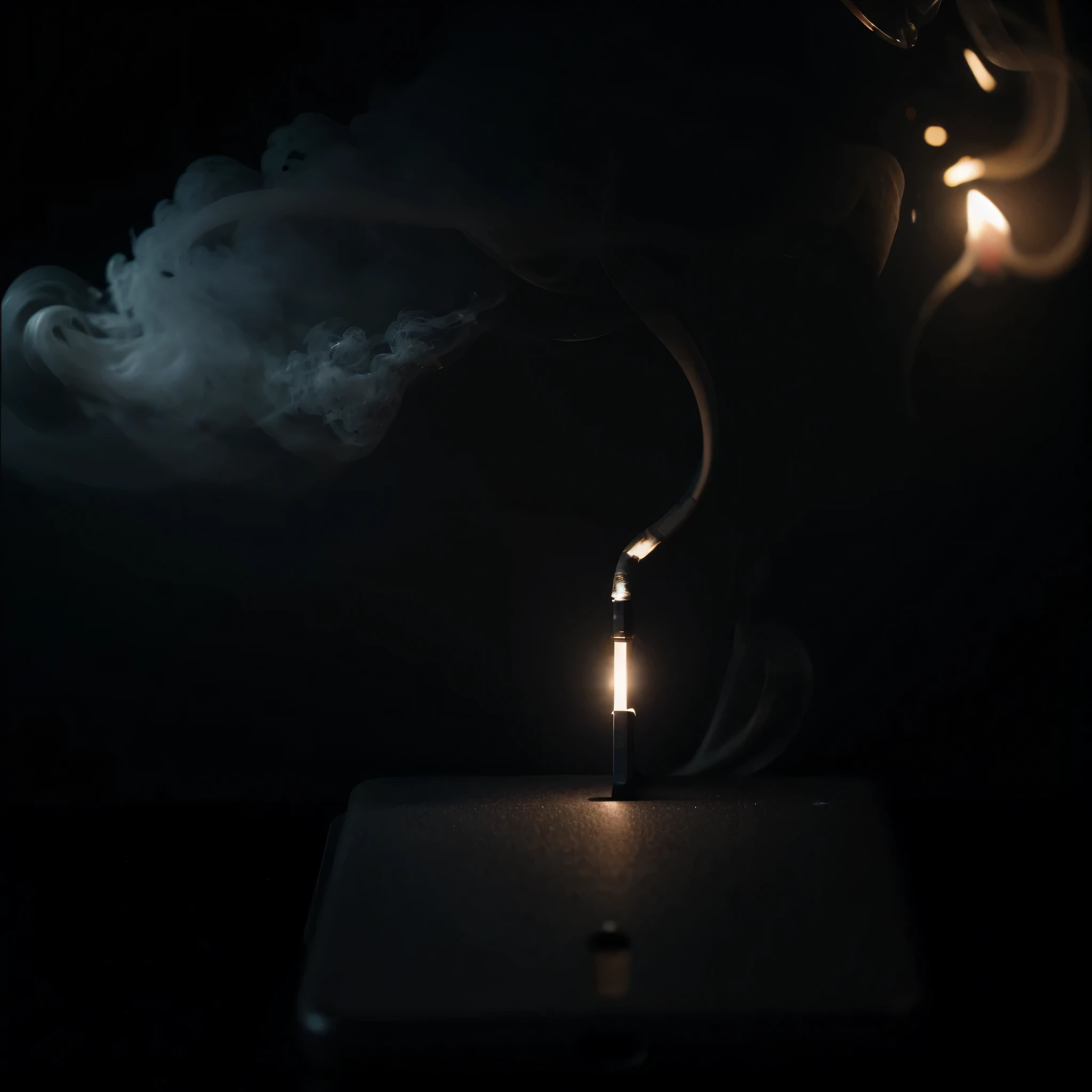 Nokia 3310 phone, smoke, fond noir, 4K, Ultrarealistic