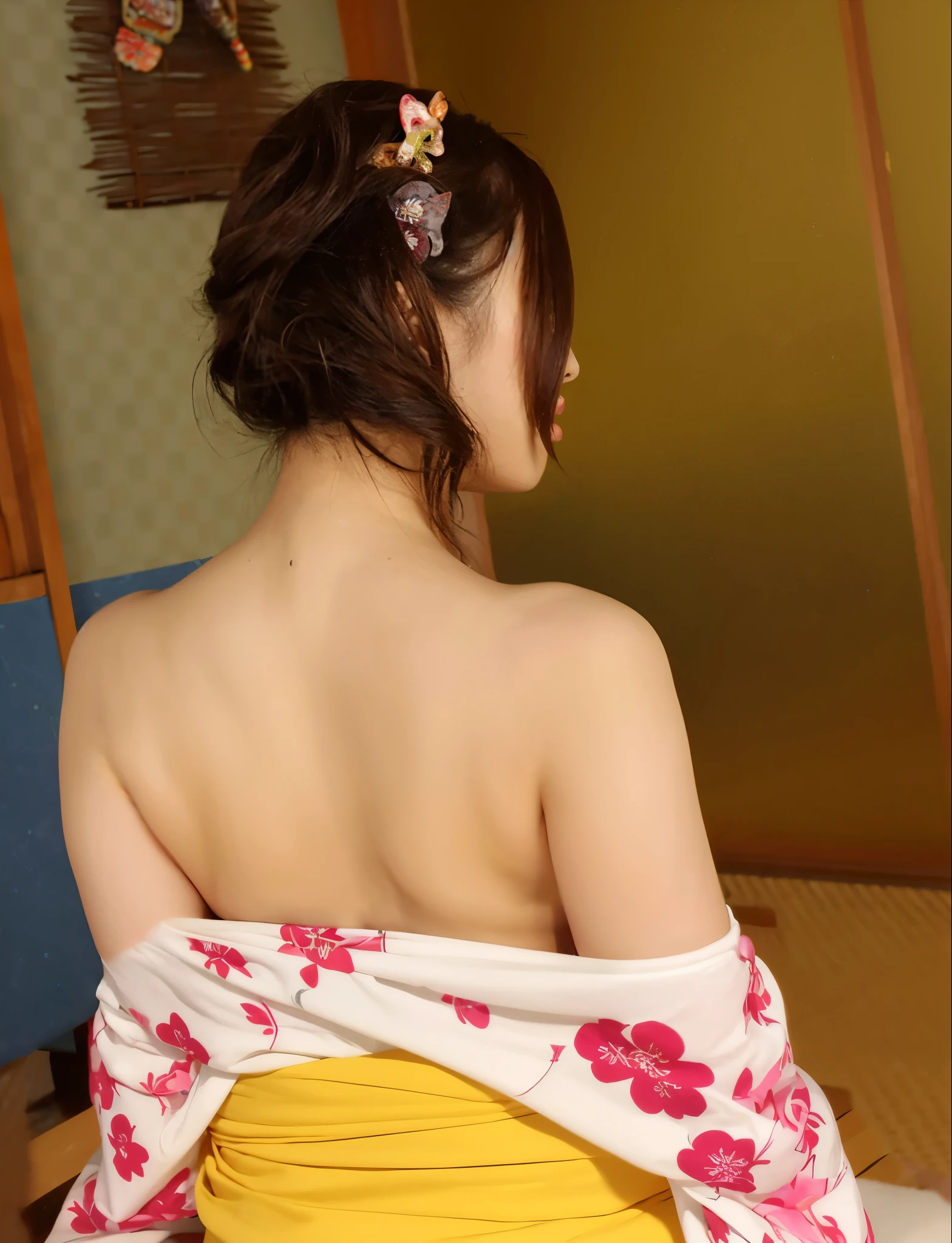 Reality、photograph、Background toilet，face(Looks like Takako Zenba)Hair Short Age(40 years old) 、Chubby body type, completely naked, in a yukata、
Sexy Wife、I love sex、
M-shaped legs、Urinating、
Back pose、Showing vagina、
Show anus、Looking up、
Orgasm facial expression、garter belt、
