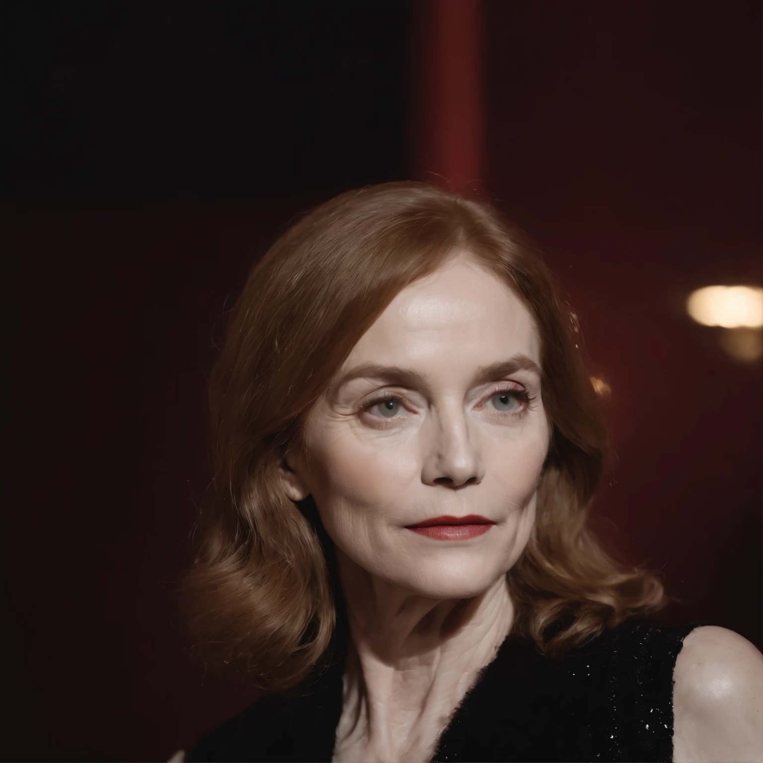 portrait photo of Isabelle Huppert, andy warhol photo, studio 54, gogo boys, lights, 80s nightclub, surrealism, drag queen, retro futurism