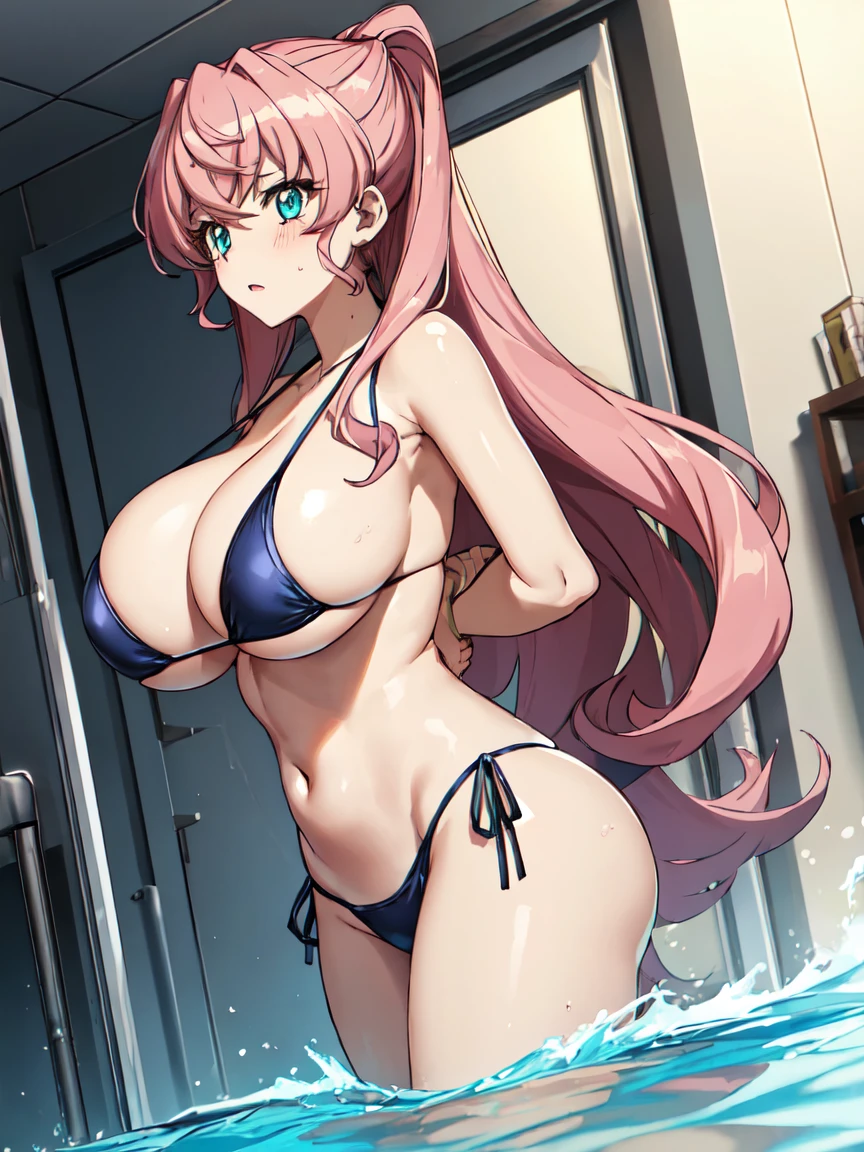 masterpiece,top-quality,maria cadenzavna eve,heroine of symphogear,1girl,solo,pink hair, long hair,wavy hair,voluminous hair,turquoise eyes,beauty,very huge breasts,narrow waist,bust size is 120cm over,crying,sexy,soaked,seductive anime girl, oppai, biomechanical oppai,oppai proportions,Both hands are tied behind their backs and restrained,show oppai,put both hands behind her back,too much exposure swimsuit,micro bikini,swimsuit only,too much exposure swimsuit,micro bikini,swimsuit only,bust size is 120cm over,bust size is 120cm over,too much exposure swimsuit,micro bikini,swimsuit only,Both hands are tied behind their backs and restrained,show oppai,put both hands behind her back,show oppai,put both hands behind her backvery huge breasts,very huge breasts,bust size is 120cm over,too much exposure swimsuit,micro bikini,swimsuit only,Both hands are tied behind their backs and restrained,show oppai,very huge breasts,bust size is 120cm over,too much exposure swimsuit,micro bikini,swimsuit only,Both hands are tied behind their backs and restrained,show oppai,very huge breasts,where water collects,let your hair down,let your hair down