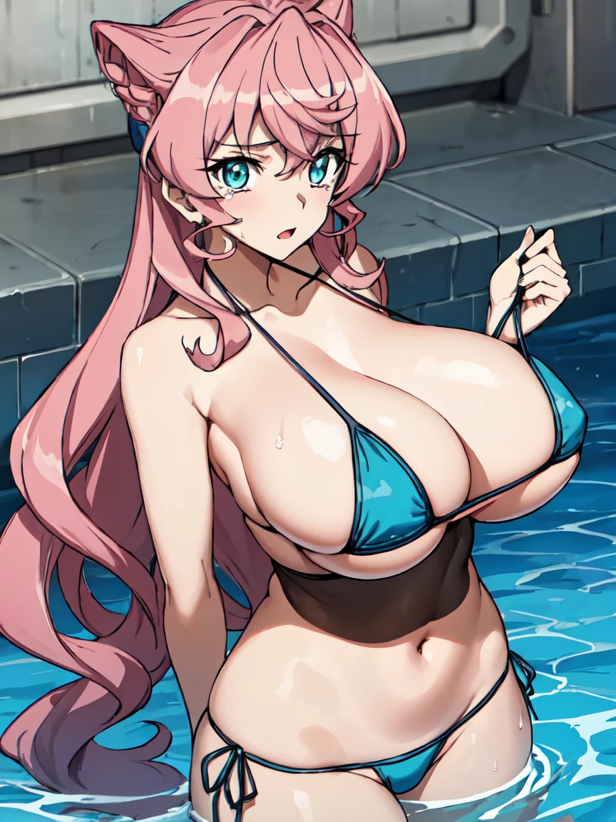 masterpiece,top-quality,maria cadenzavna eve,heroine of symphogear,1girl,solo,pink hair, long hair,wavy hair,voluminous hair,turquoise eyes,beauty,very huge breasts,narrow waist,bust size is 120cm over,crying,sexy,soaked,seductive anime girl, oppai, biomechanical oppai,oppai proportions,Both hands are tied behind their backs and restrained,show oppai,put both hands behind her back,too much exposure swimsuit,micro bikini,swimsuit only,too much exposure swimsuit,micro bikini,swimsuit only,bust size is 120cm over,bust size is 120cm over,too much exposure swimsuit,micro bikini,swimsuit only,Both hands are tied behind their backs and restrained,show oppai,put both hands behind her back,show oppai,put both hands behind her backvery huge breasts,very huge breasts,bust size is 120cm over,too much exposure swimsuit,micro bikini,swimsuit only,Both hands are tied behind their backs and restrained,show oppai,very huge breasts,bust size is 120cm over,too much exposure swimsuit,micro bikini,swimsuit only,Both hands are tied behind their backs and restrained,show oppai,very huge breasts,where water collects,let your hair down,let your hair down