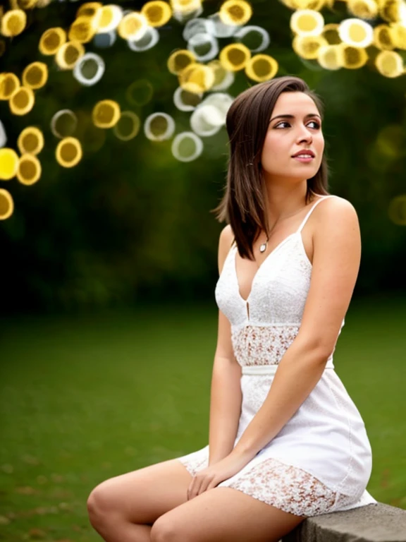 500R,((an woman sitting )),bright background,masterpiece,best quality,super detailed,high resolution,very detailed,8k uhd, (fidelity, fidelity: 1.5) , realistic, (natural light), (bokeh: 1.5), (depth of field), bokeh background, amazing, fine detail, best, high quality, RAW photo, pureerosface_v1,