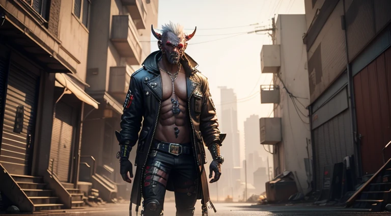 Best quality, 4k,3D, Unreal Engine, Cyberpunk, Oni, Monster, Cyberpunk Clothes, Resident