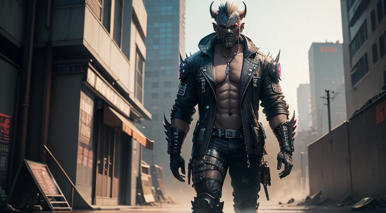 Best quality, 4k,3D, Unreal Engine, Cyberpunk, Oni, Monster, Cyberpunk Clothes, Resident