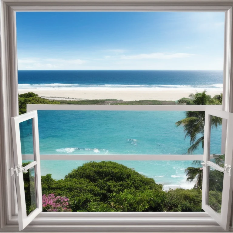 highest quality,Great view from the window,Ocean,The window frame fits into the image frame