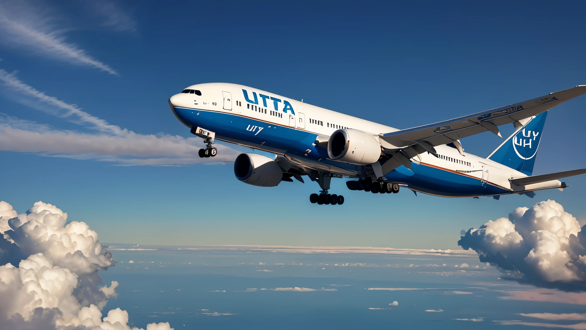 plane、Boeing777、(((ultra best quality, masterpiece))), (((ighly detailed)))
