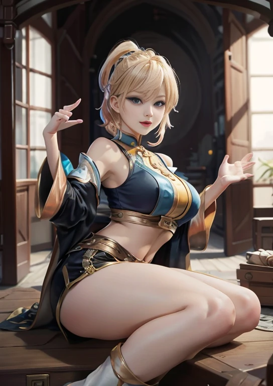 primitive， tmasterpiece， ultra fine photos， best qualtiy， 超高分辨率， realisticlying， rays of moonlight，the night，White-haired beauty，short detailed hair，Exquisite facial features，s the perfect face，Bigchest，huge-breasted，cleavage，Yellow rune paper was pasted on his face，A lot of Taoist talisman paper was pasted on his body，Qing Dynasty official hat，Frontal bottom-up shooting，Female zombies，Hong Kong Lin Zhengying zombie movie character，paleskin，White skin of the，Oily skin，vampire tooth，stunningly beautiful， dynamicposes， delicated face， Abandoned warehouse background， Untidy， opulent， highdetailskin， Realistic details of skin，  tack sharp focus， volumettic light， 8K  UHD， digital SLR camera， high high quality， filmgrain， photorealisti，gigantic cleavage breasts，protruding areolas，Spread your legs apart，Squat and sit，The red thongs are tightened，camel-toe