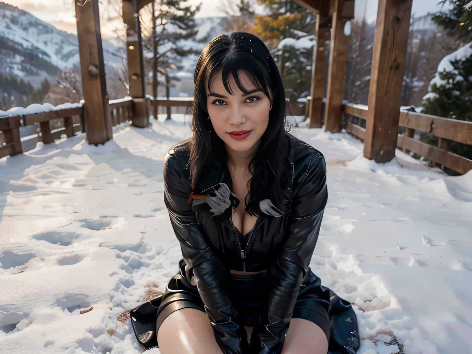 Foreground: a gorgeous Bettie page doing a to her man, wet wavy hair in the wind. she's a men magazine model,on her knees to the ground, ((doing a suckingwjob to n a foggy night )), ((penis full in her )) ((the photo is a picture of a womandoing a blowjob,anal penetratiohots )) lipstick:1.5), (s casual shirt with a knitted sweater and latex pants with big belt:1.2), background landscape of Scotland Loch and Scottish castle ruins, (in sunset light:1.2), , eyes closed, perfect hands, perfect body, perfect hair, perfect breast, hair behind ear, UHD, retina, maste, accurate, anatomically correct, textured skin, super detail, high details, high quality, award winning, best quality, highres, 16k, 8k,