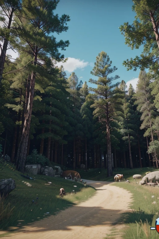 a cartoon forest  game with each phase is a different country from your typical animals, animalsland, gameplay, screenshot from game, screenshot from the game, ingame image, forestland, game map, mobile game background, gameplay screenshot with ui, g. one stage in Australia with a kangaroo, in another an ice mountain with penguins, in another a forest with a tiger, in another a forest with a bear, and so there will be 8 stages with various animals and the environment in which they live, a map game