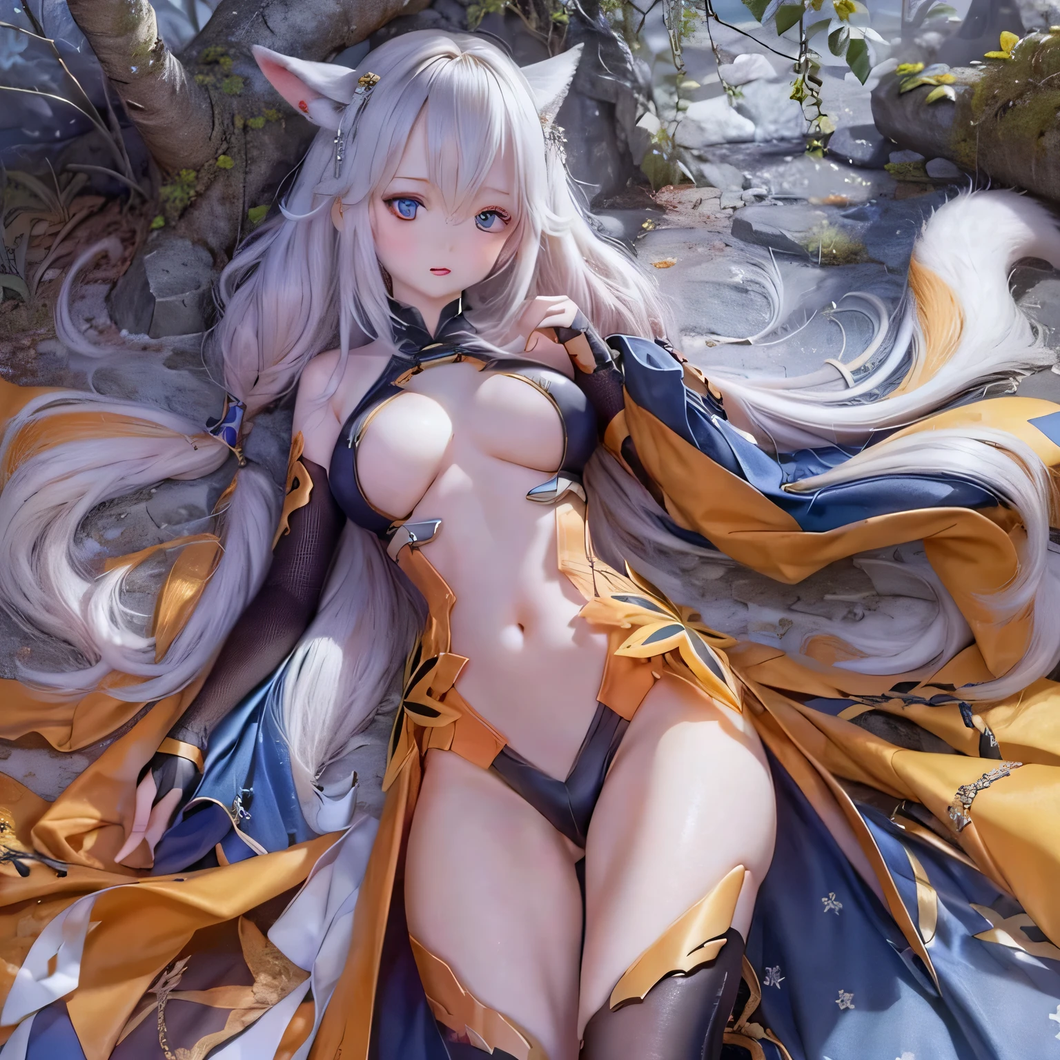 (best quality, highres, realistic:1.37),ultra-detailed, beautiful detailed eyes,beautiful detailed lips,extremely detailed eyes and face,longeyelashes,1girl,portrait,sharp focus,vivid colors,soft lighting,Fenrir girls,big breasts,fantasy elements,snowy landscape,ice magic,enchanted forest,flowing hair,ethereal beauty(((((full body)))))(((((fight)))))cute bikini armor wear a sword cute sexy pose full body