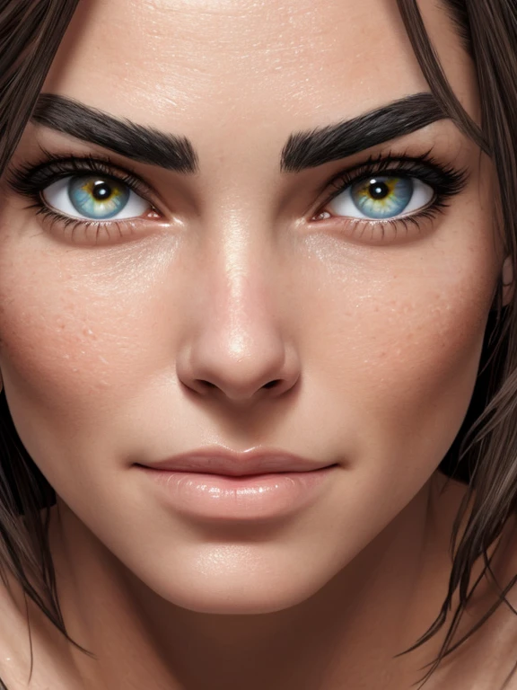 close-up of the female face, focused on the well-groomed eyebrow, 4k, best quality, comic babes