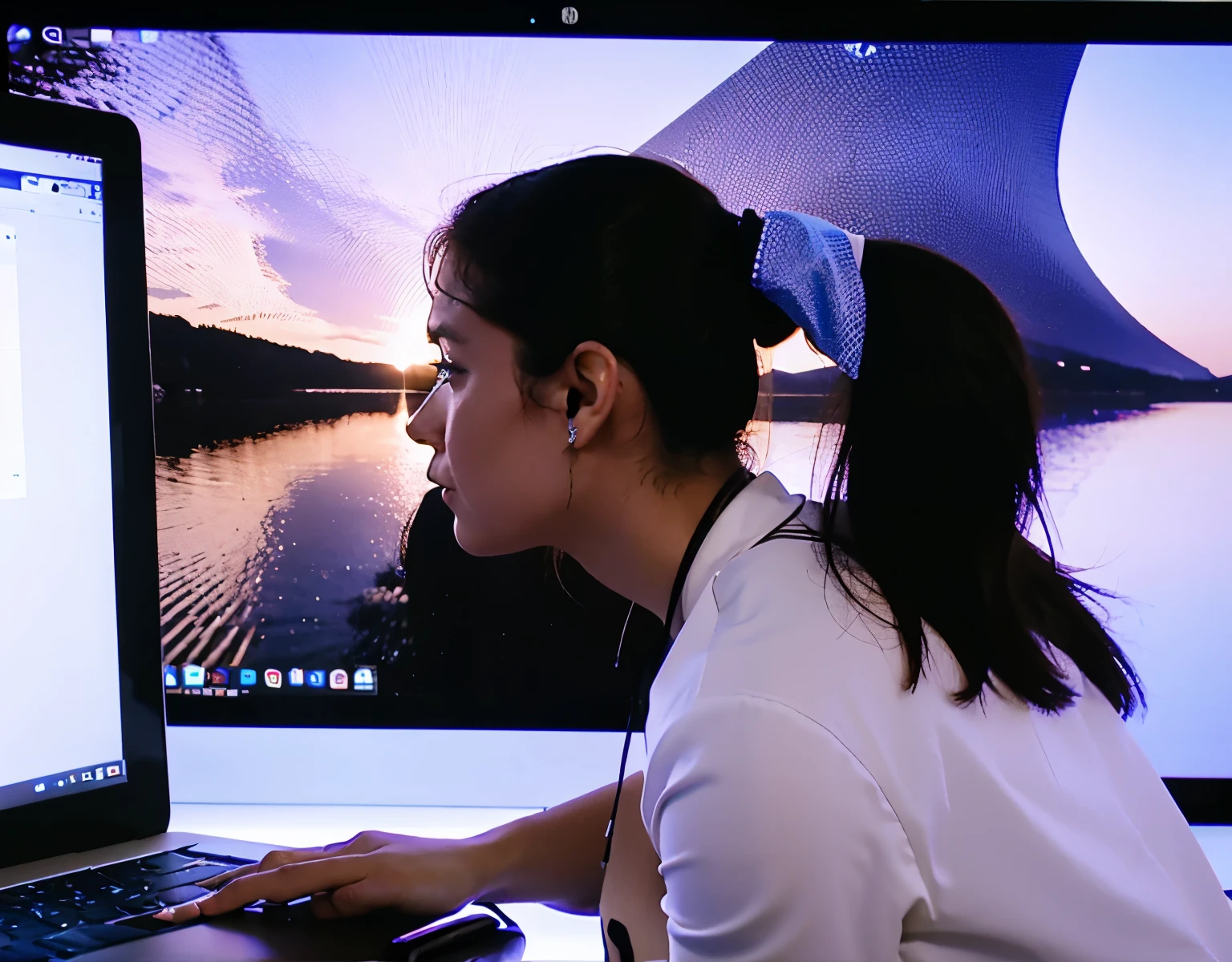 a person talking to another person on a laptop screen