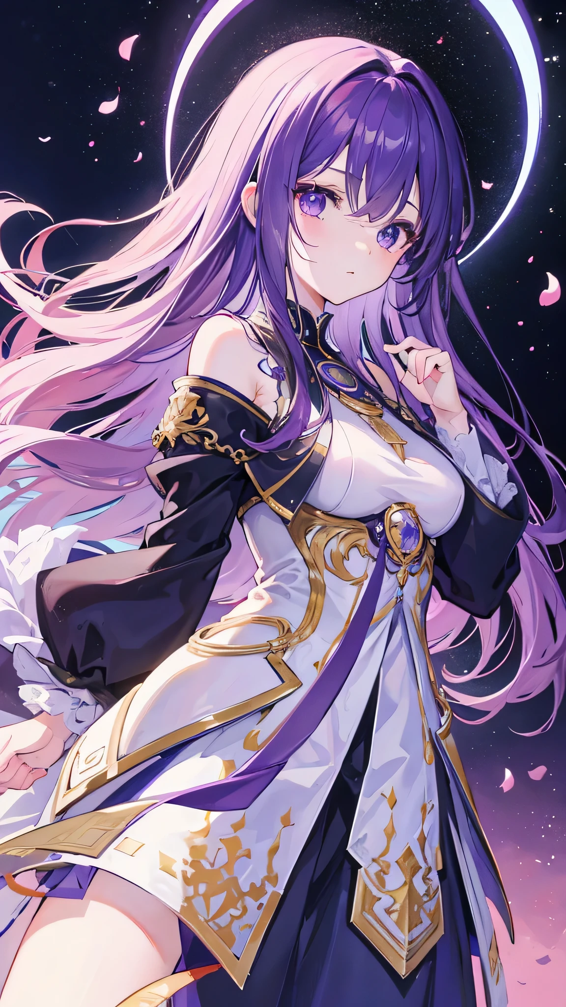 masterpiece、highest quality、8k、Ultra-detailed、Beautiful anime illustrations、Purple Eyes、beautiful girl