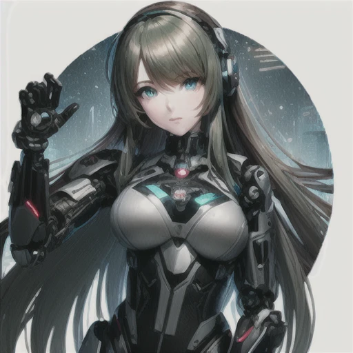 a close-up of a person with long hair and a robot suit, cyborg - garota, perfect android garota, cyborg garota, android heroine, mulher ciborgue de anime perfeita, beutiful garota cyborg, Biomechanical Oppai, anime cyborg, cute cyborg garota, beutiful white garota cyborg, totally robotic!! garota, anime manga robot!! anime garota, cyberpunk anime garota