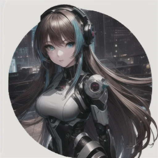 a close-up of a person with long hair and a robot suit, cyborg - garota, perfect android garota, cyborg garota, android heroine, mulher ciborgue de anime perfeita, beutiful garota cyborg, Biomechanical Oppai, anime cyborg, cute cyborg garota, beutiful white garota cyborg, totally robotic!! garota, anime manga robot!! anime garota, cyberpunk anime garota