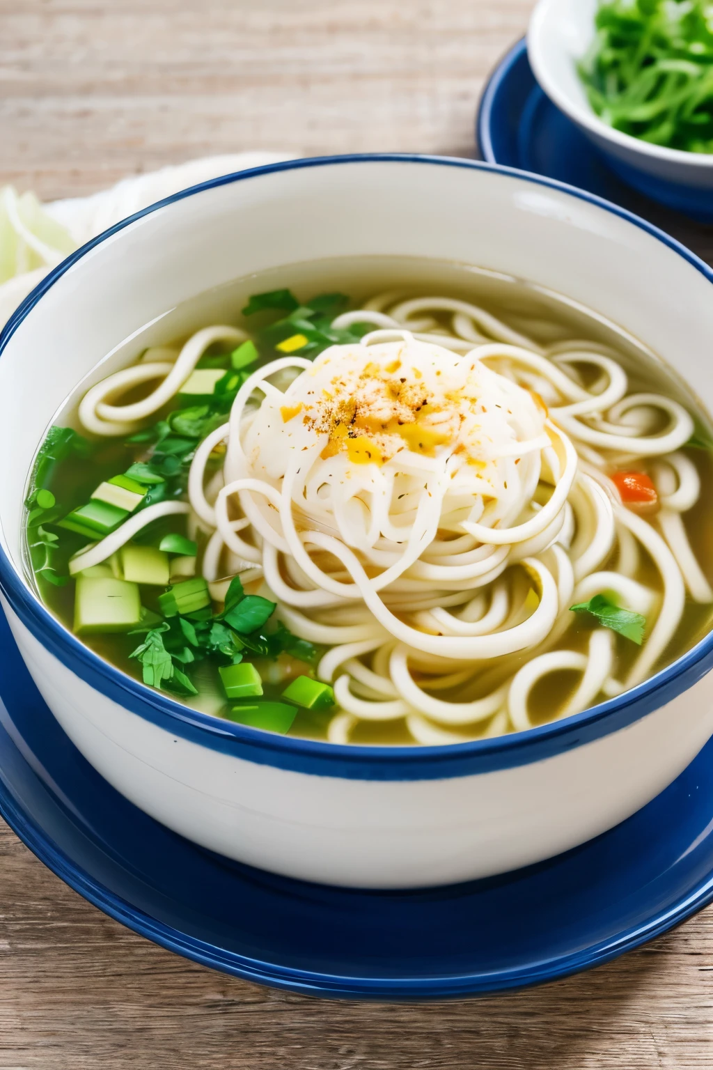 A bowl of white noodles,HD Photography。White bowl