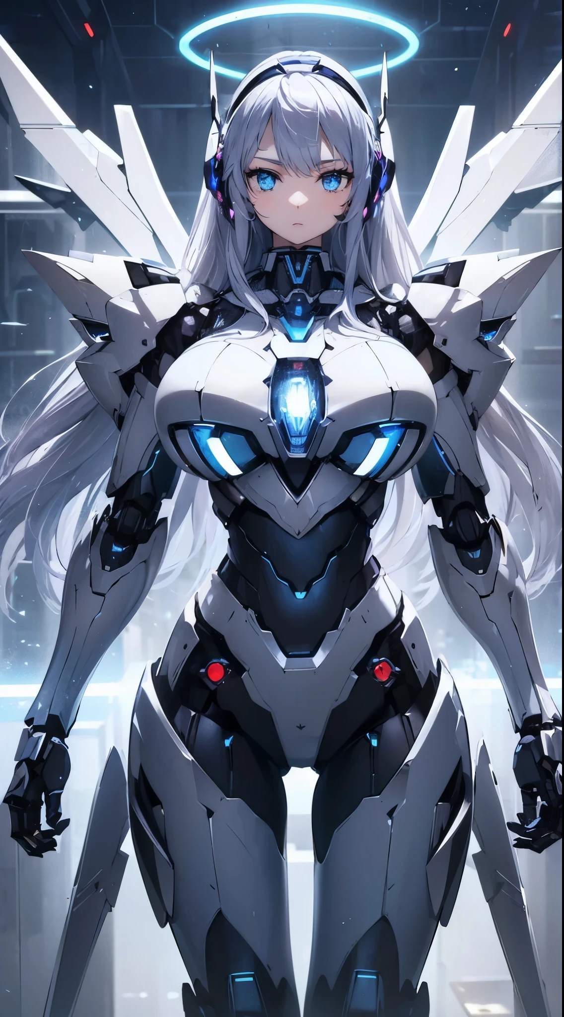 Expressionless、Blue shining mechanical eyes