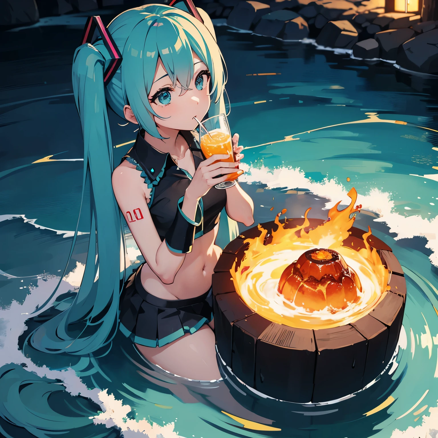 Hatsune Miku Drinking lava