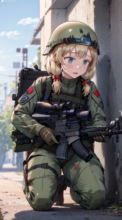 ((best quality)), ((masterpiece)), (detailed), perfect faceImmersed beautiful girl in the intensity of duty: Witness the power and precision of this realistic AI portrayal capturing a female soldier in action. (RAQ photos, ultra-realistic, (masterpiece), The images are realistic in capturing the image of a very beautiful female soldier, a Japanese girl, with a perfect figure, the picture has three detailed patterns, full body with a six pack, performing her duties. holding weapons of war Beautiful female soldier with a gun and a helmet, infantry girl, military girl, soldier girl, beautiful female soldier, airsoft cqb, ready for combat, wearing tactical gear, closeup portrait shot, m4 sopmod ii girls frontline, cinematic shot ar 9:16 -n 6 -g, military photography, of a sniper girl in war, portrait shot
