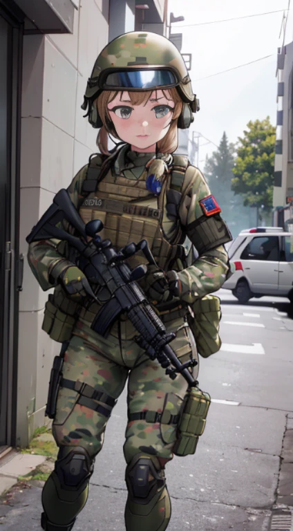 ((best quality)), ((masterpiece)), (detailed), perfect faceImmersed beautiful girl in the intensity of duty: Witness the power and precision of this realistic AI portrayal capturing a female soldier in action. (RAQ photos, ultra-realistic, (masterpiece), The images are realistic in capturing the image of a very beautiful female soldier, a Japanese girl, with a perfect figure, the picture has three detailed patterns, full body with a six pack, performing her duties. holding weapons of war Beautiful female soldier with a gun and a helmet, infantry girl, military girl, soldier girl, beautiful female soldier, airsoft cqb, ready for combat, wearing tactical gear, closeup portrait shot, m4 sopmod ii girls frontline, cinematic shot ar 9:16 -n 6 -g, military photography, of a sniper girl in war, portrait shot