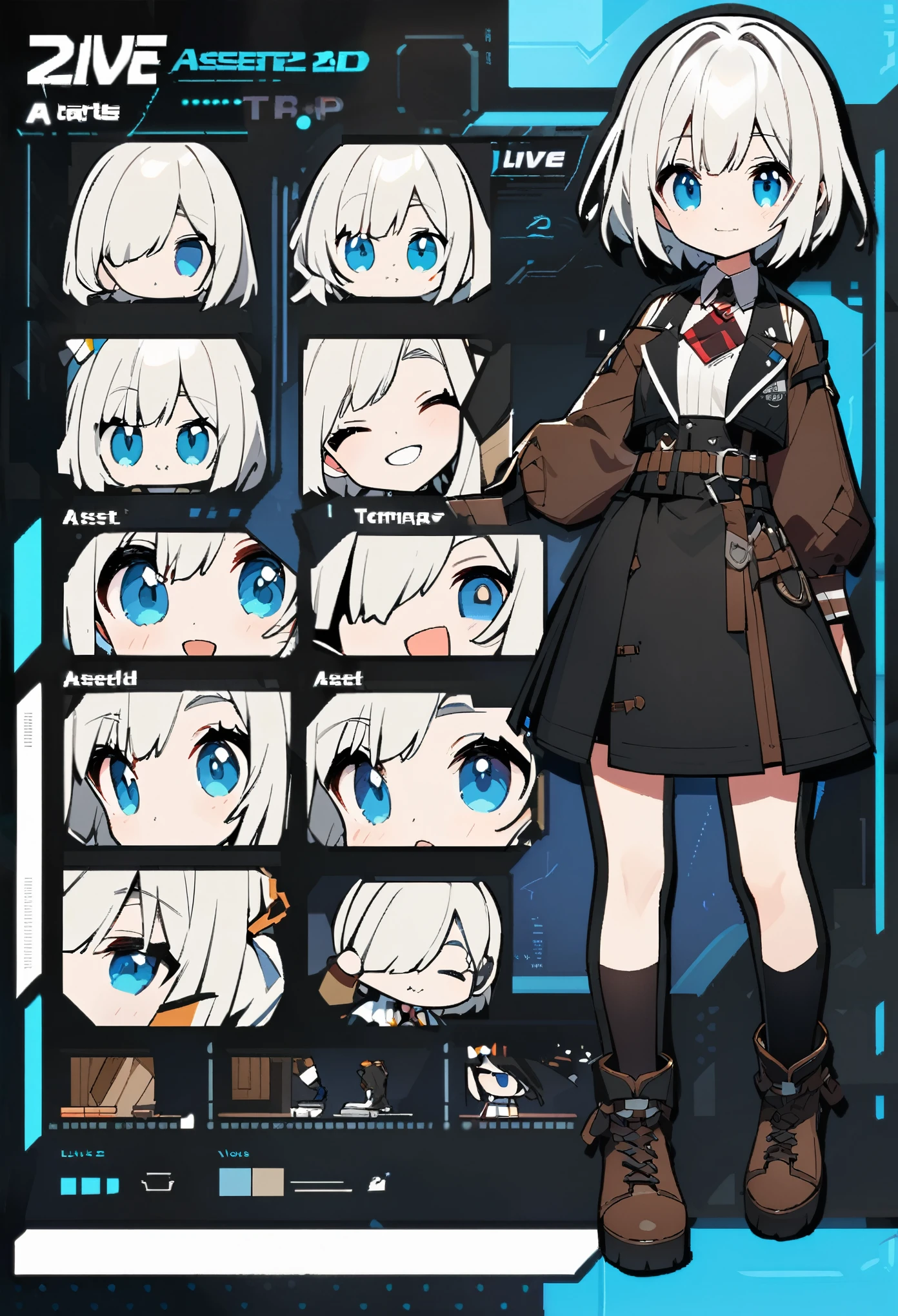 live2D character parts template, parts asset,live 2D vtuber model asset,