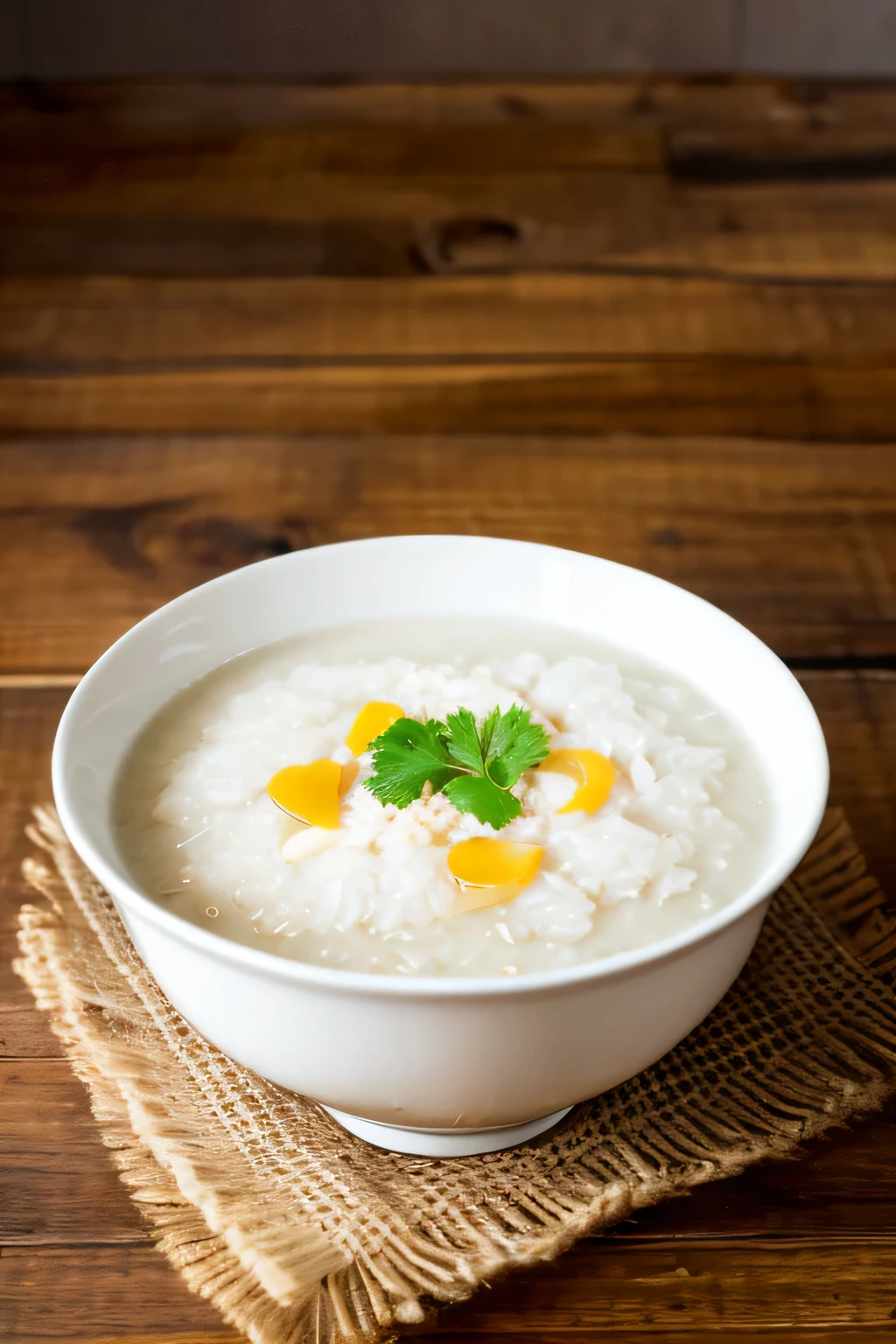 A bowl of white rice porridge,HD Photography。White bowl