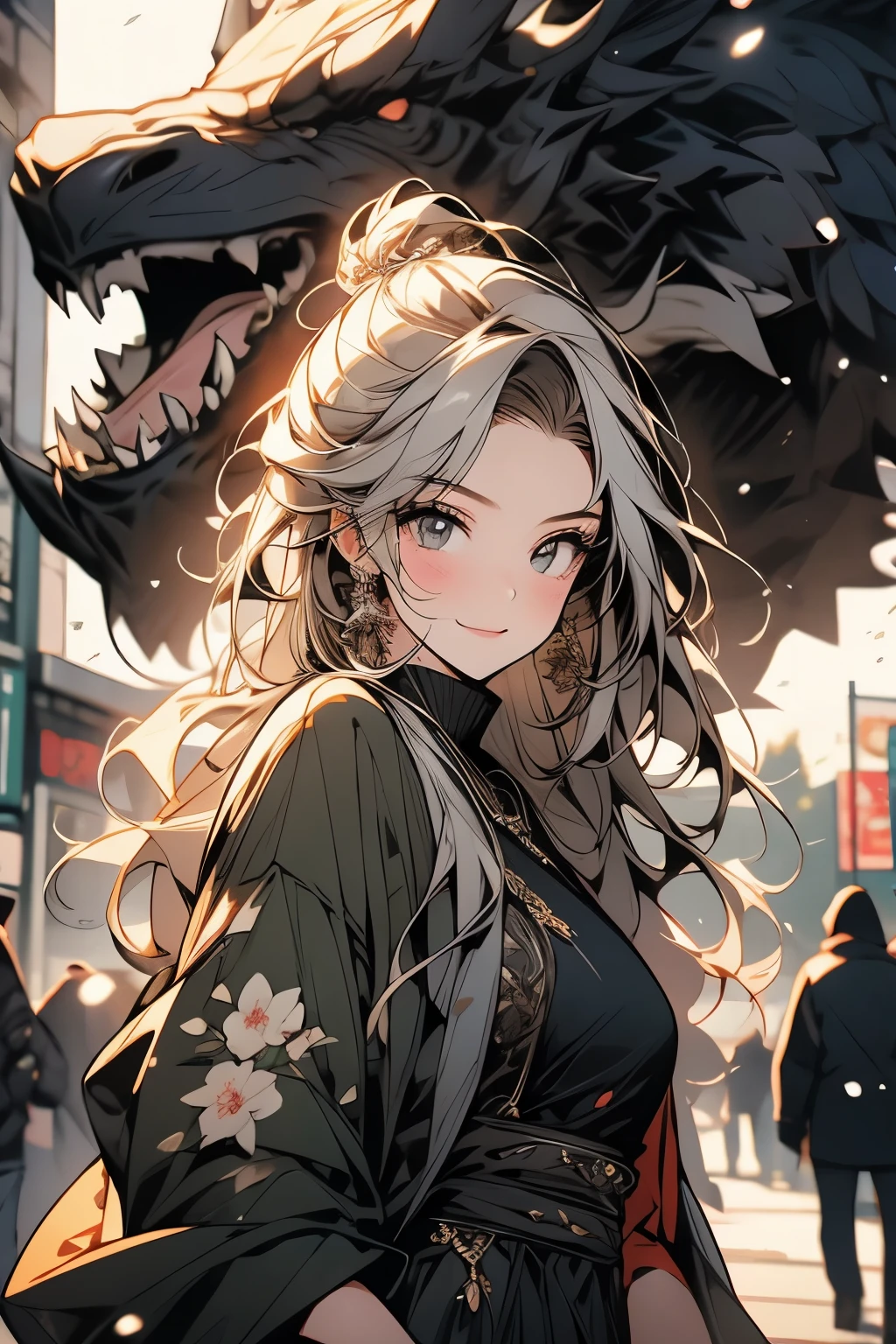 Flying debris、highest quality、shape、Very detailed、The finer details、High resolution、8K Dende Wallpaper、完璧なダイナミックな構shape、Fine and beautiful eyes、Winter casual wear、Medium Hair、Small breasts、Natural color lip、Bold sexy pose、A shy smile、Harajuku Style、20-year-old girl、Cute type、sexy shot looking at camera、
