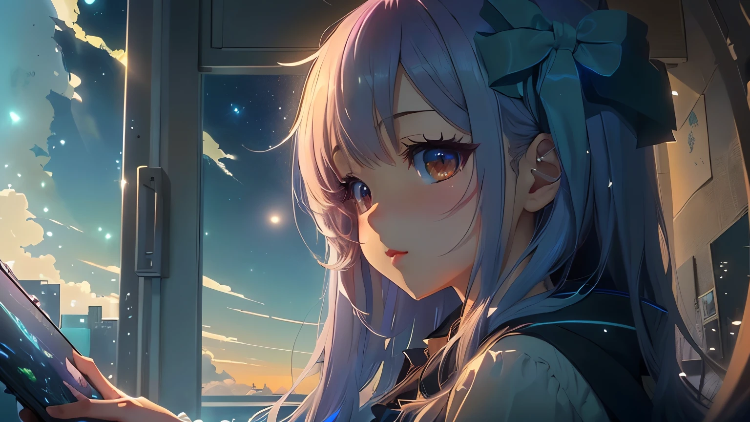 ヘッドフォンをつけてタブレット コンピューターの画面を見ているAnime Girls, Anime Style 4k, Nightcore, Anime atmosphere, LOFI Girl, Anime Girlsのデスクトップの背景, anime wallpaper 4k, anime wallpaper 4k, Anime Background, anime art wallpaper 4k, anime art wallpaper 4k, 4k anime wallpaper, かわいいAnime Girls, Lo-fi art style, Anime Girls