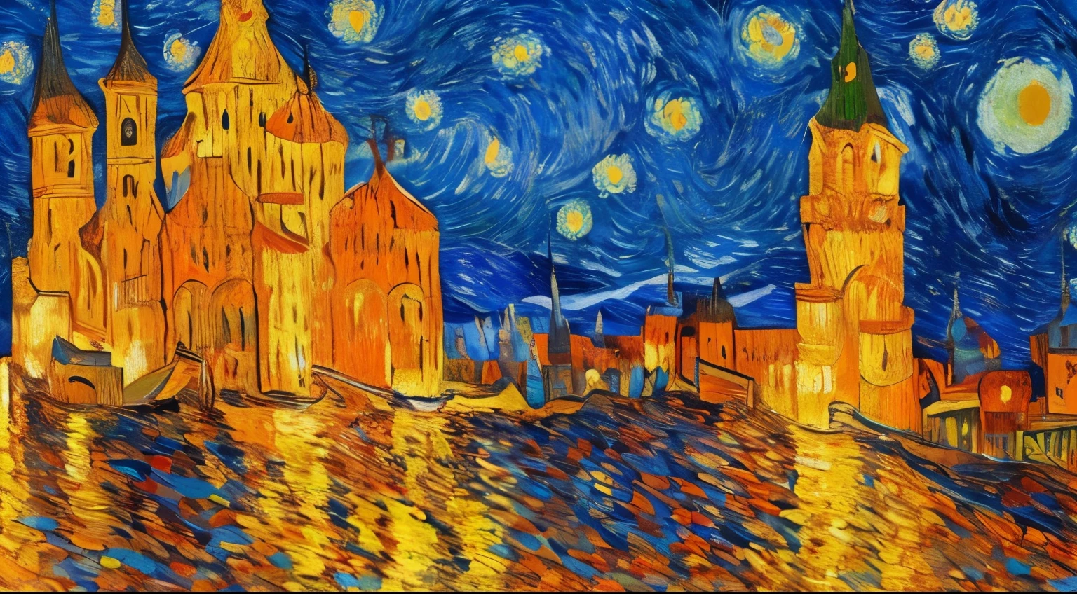 （masterpiece，best quality，official art，Beauty and aesthetics：1.2), van gogh 