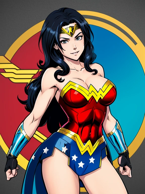 anime style drawing, wonder woman, 4k, Comic babes