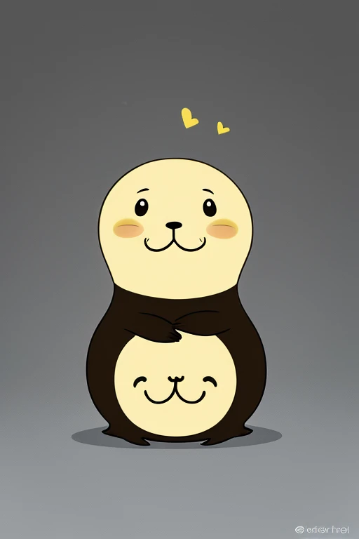 Create a smiling yellow seal in cartoon style