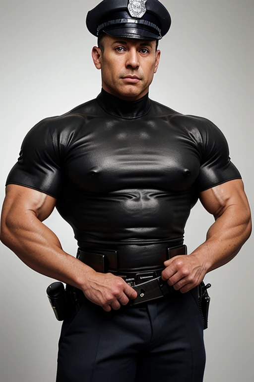 Police man muscle posando